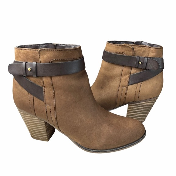Franco Sarto Dotty Brown Ankle Boots 9M - Picture 1 of 9